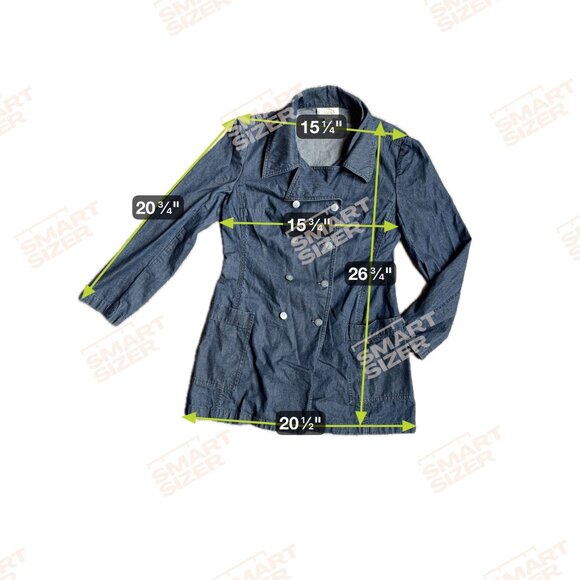 Vtg Talbots Denim Chore Coat Womens Size 4‎ Trench Jean Long Pocket Lightweight - Picture 2 of 8